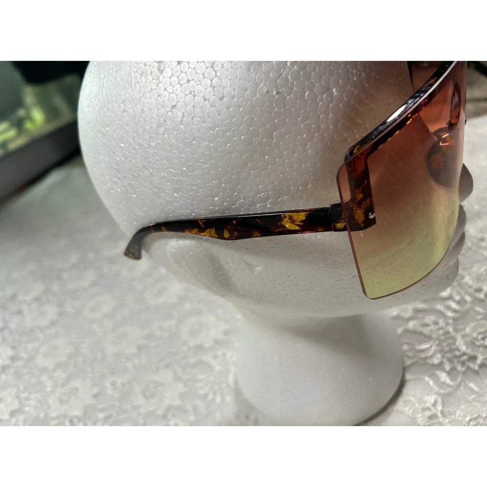 Oversized Big Shield Sunglasses Tortoise UV400 Y2K Rave Festival Statement